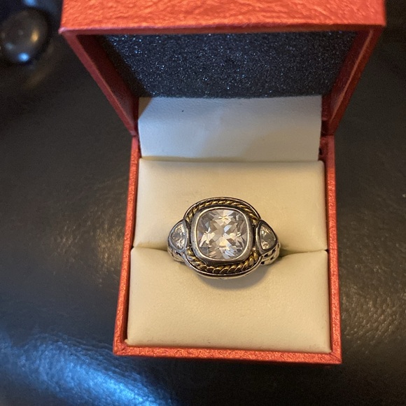 Two Tone CZ Ring Size 8 - Picture 4 of 5